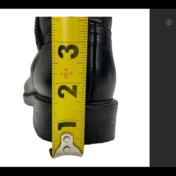 Zara Black Leather Moto Combat Boots 7.5 (38) - Picture 5 of 7